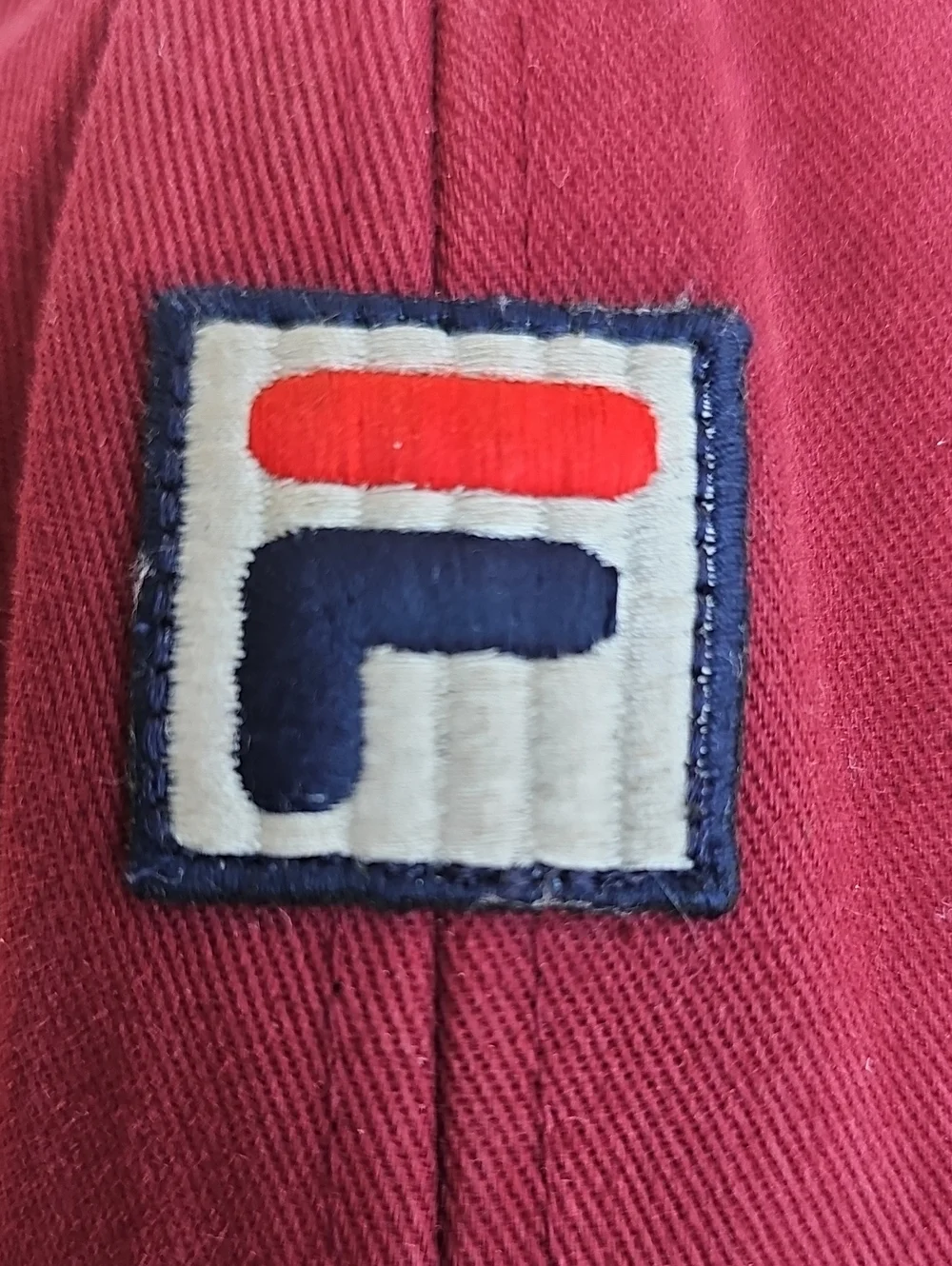 FILA Burgundy Red Logo Baseball Cap Hat One Size Adjustable